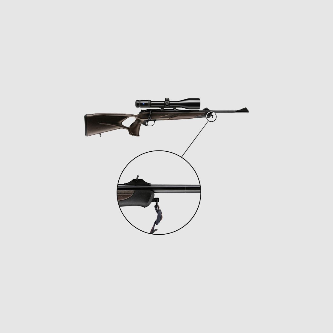 HALDER Riemenbügel Push&Go SLIM f. BLASER R8/R93 schwarz f. Riemenbreite 23mm