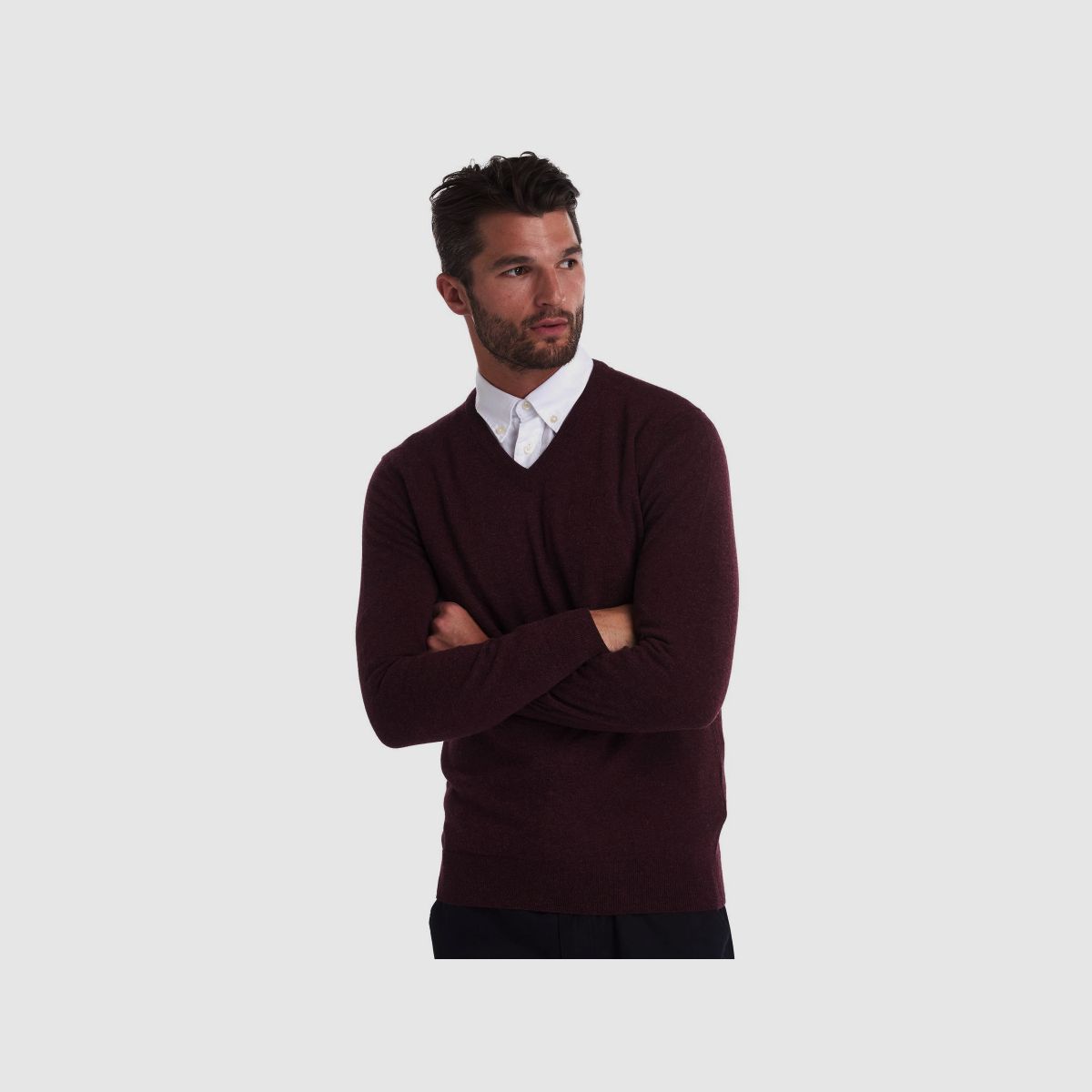 BARBOUR Essential Lambswool V Ausschnitt Merlot