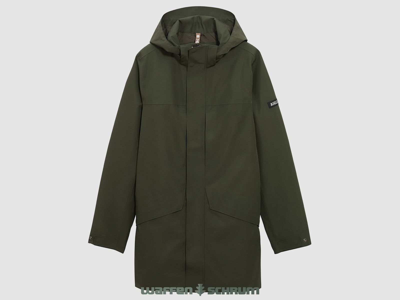 Aigle Parka Lang Met Capuchon Gore Tex Avocaat