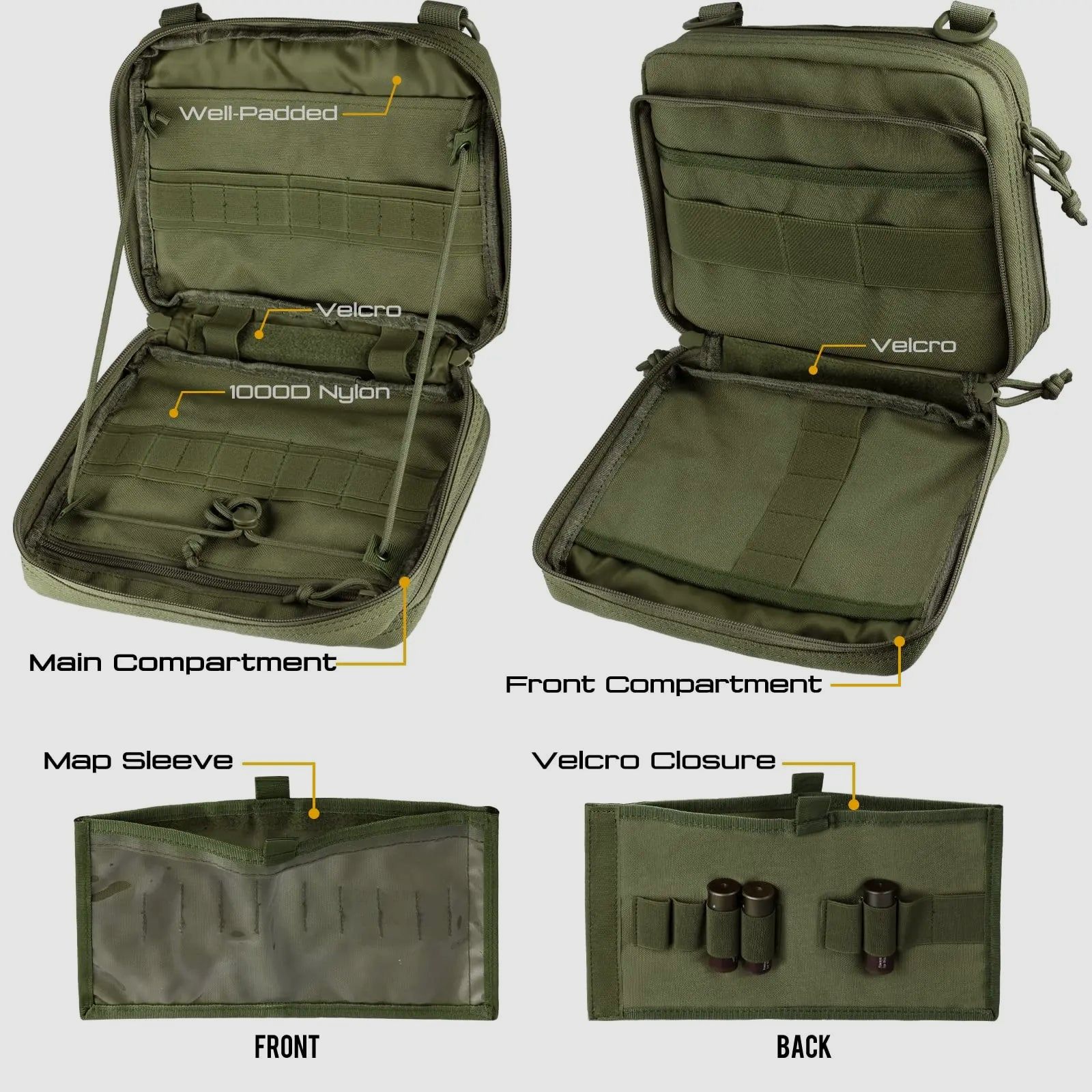 Taktische Admin-Tasche – MOLLE-kompatibel, doppellagig & mit großer Kapazität