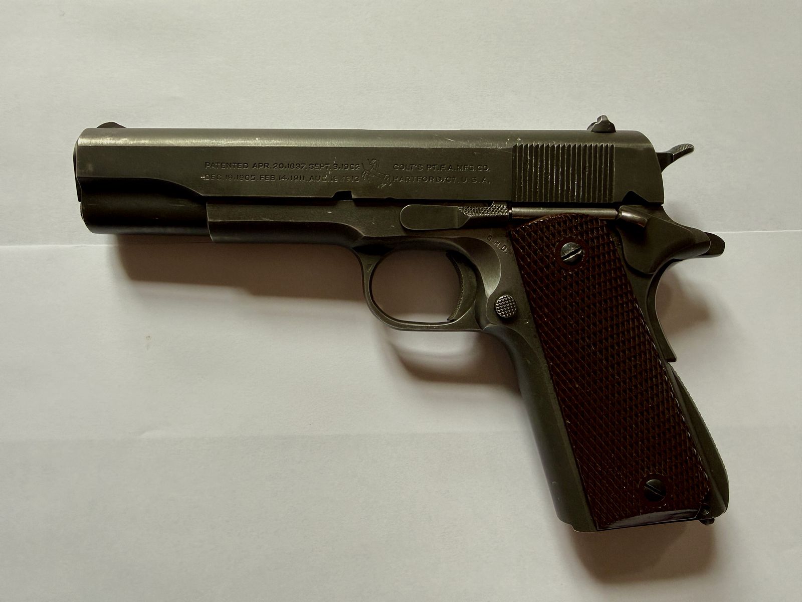 Colt M1911A1 – Esercito degli Stati Uniti WWII – 1943 – originale, corrispondente, GHD