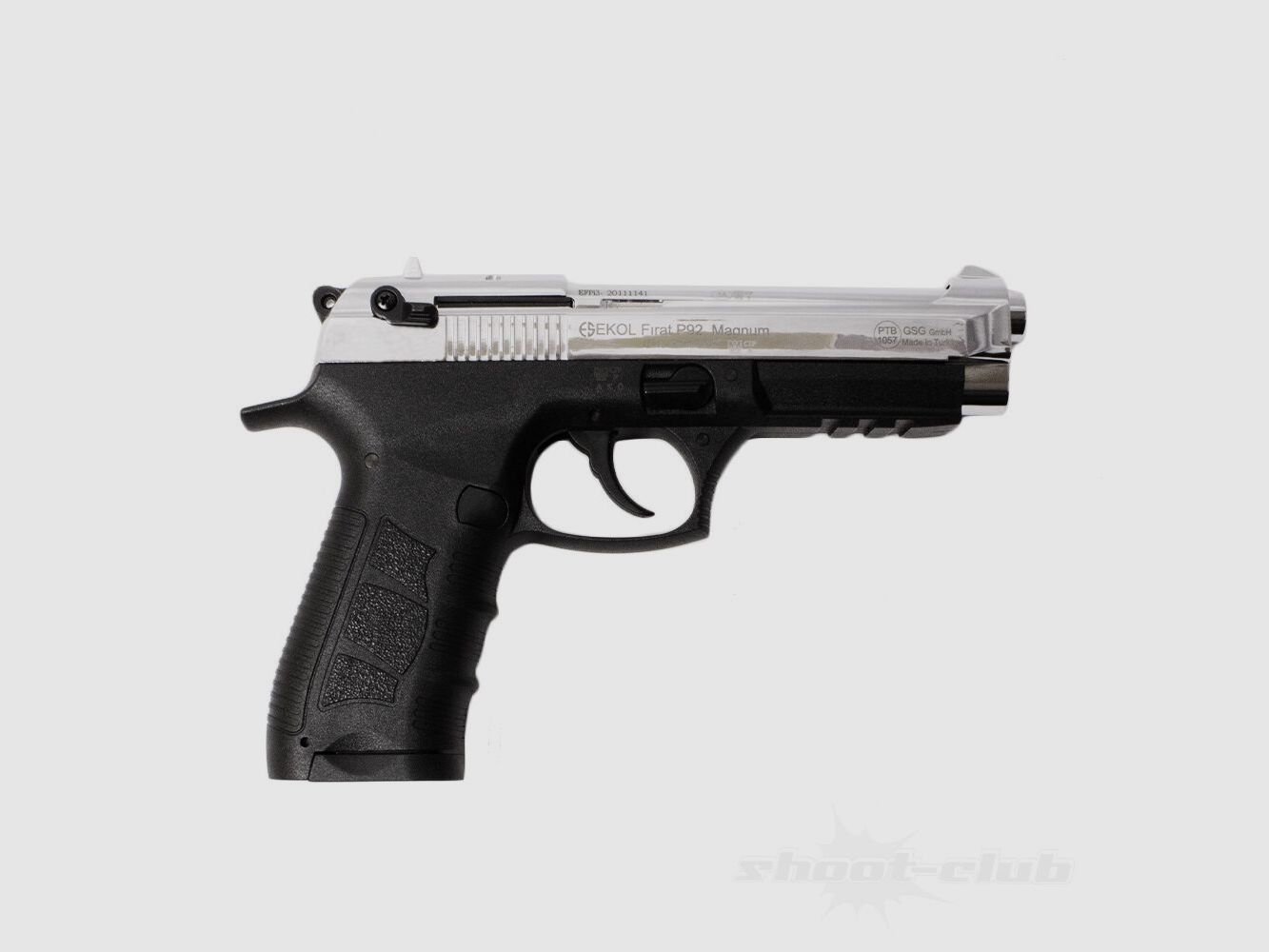 Ekol Firat P92 Magnum blank firing pistol 9mm P.A.K. chrome