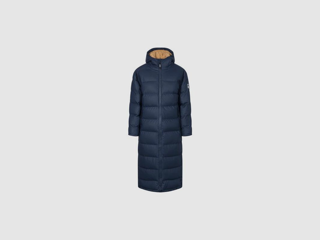 Derbe Damen Wintermantel Interholm Long Cozy Blau/Caramel 40