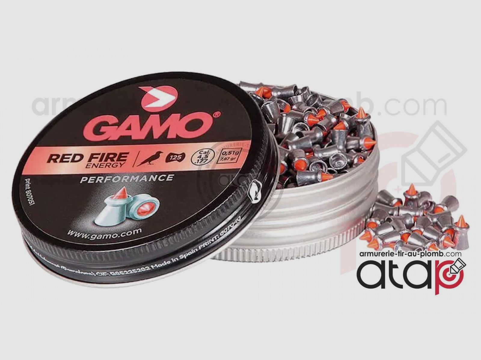 Red Fire Gamo Box mit 125 Diabolos 4,5 mm, Bild 2 von 2