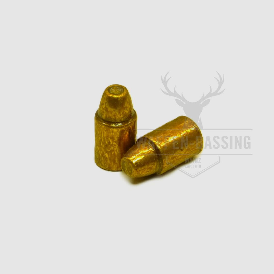 H&N Haendler und Naterman Sport GmbH copper-plated competition bullet, caliber .357 (.38), 158 gr, semi-wadcutter HS