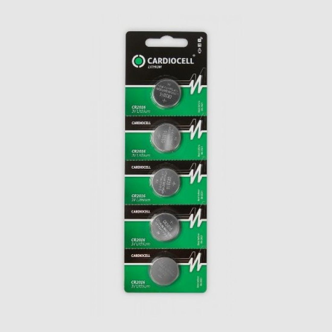Cardiocell CR2016 3V Lithium 75mAh in 5er-Blister