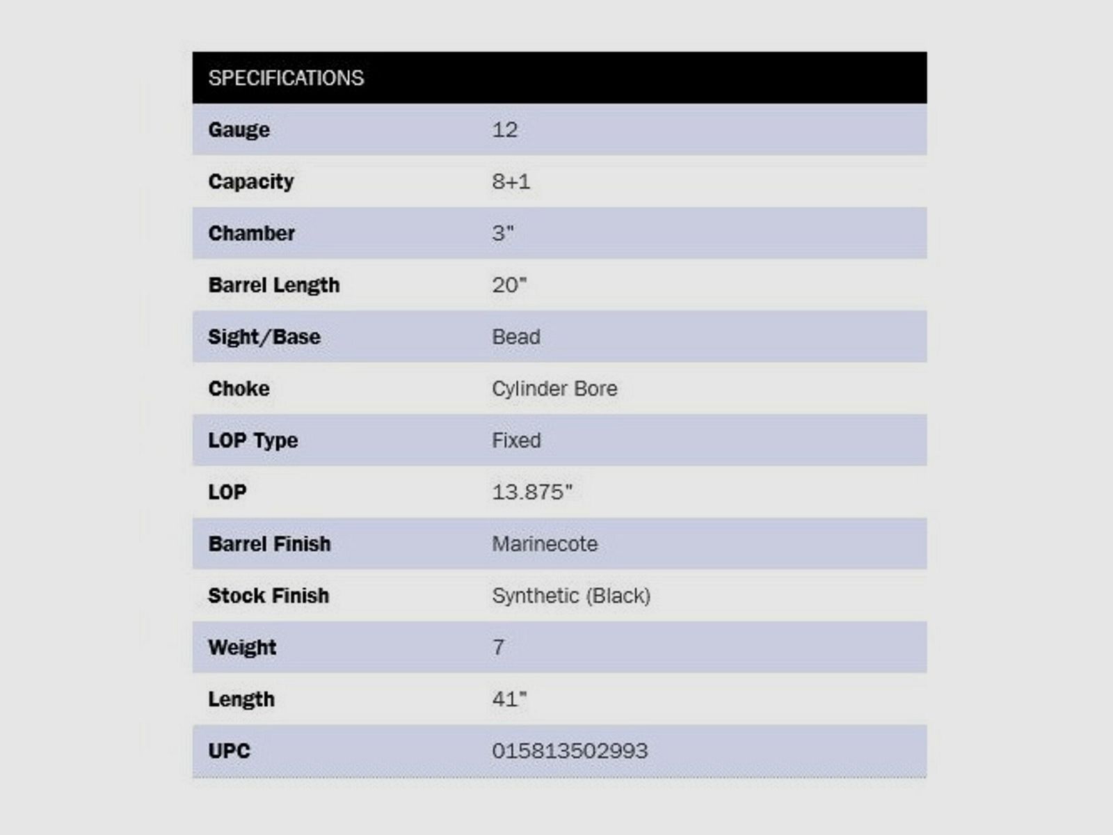 Mossberg 590 Mariner 20" (20 pouces) 12/76
