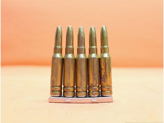 BUND SURPLUS Verzamel-/Dekommunitie .308Win Oefenpatroon 7,62x51 BUND/ BGS 5 stuks incl. Laadstrip FN FAL/G1