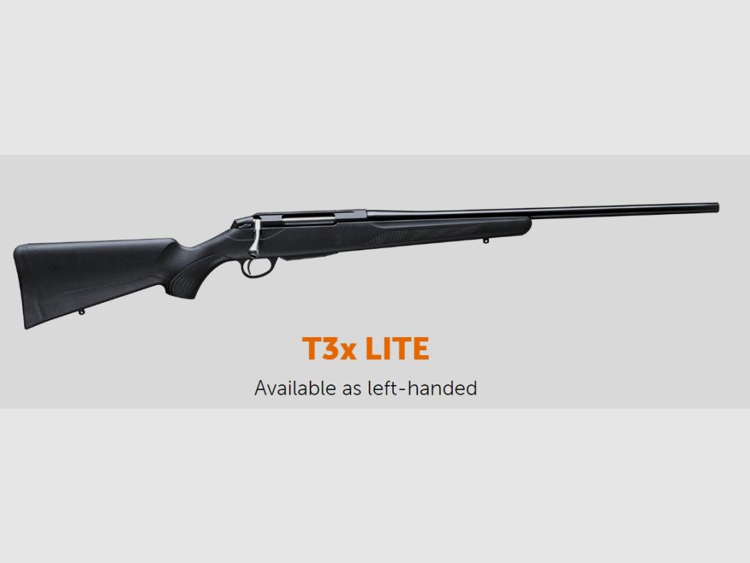 TIKKA Mod. T3x Lite Stainless carabine à verrou pour gauchers, différents calibres, détente directe, sans organes de visée, image 1 sur 3