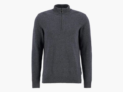 BARBOUR Holden Half Zip Sweater Mid Grey Marl