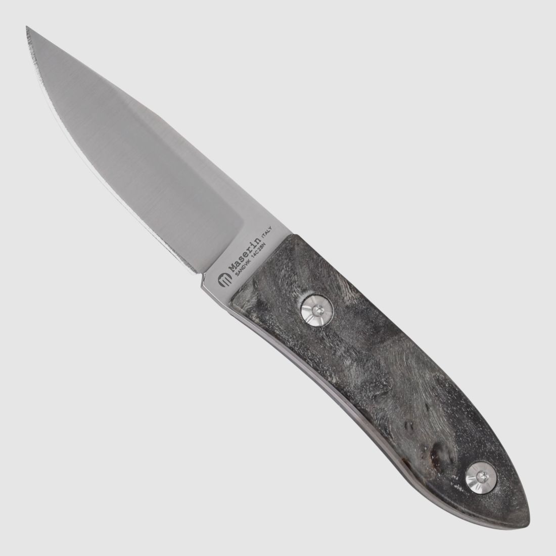 Maserin Messer 923 Papelholz mit schner brauner Lederscheide