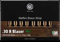 RWS .30 R Blaser Evolution Green Caza 9,0g/139 grs 20 piezas