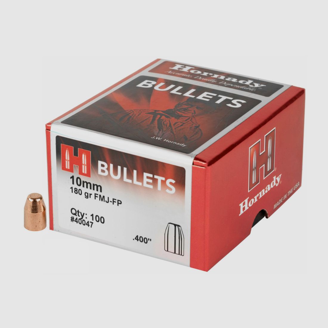 PROIETTILE HORNADY 10MM .400 180 GR FMJ-FP (100)