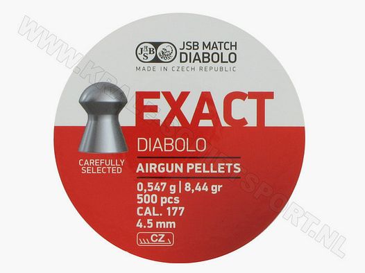 JSB Balines para carabinas JSB Exact Diabolo 4,5 mm 8,44 granos — .1779 (4.52 mm)