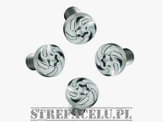 BUL 1911 grip panel screws, set of 4 – Grip Screw Silver Spiral #SCRW/1911-12