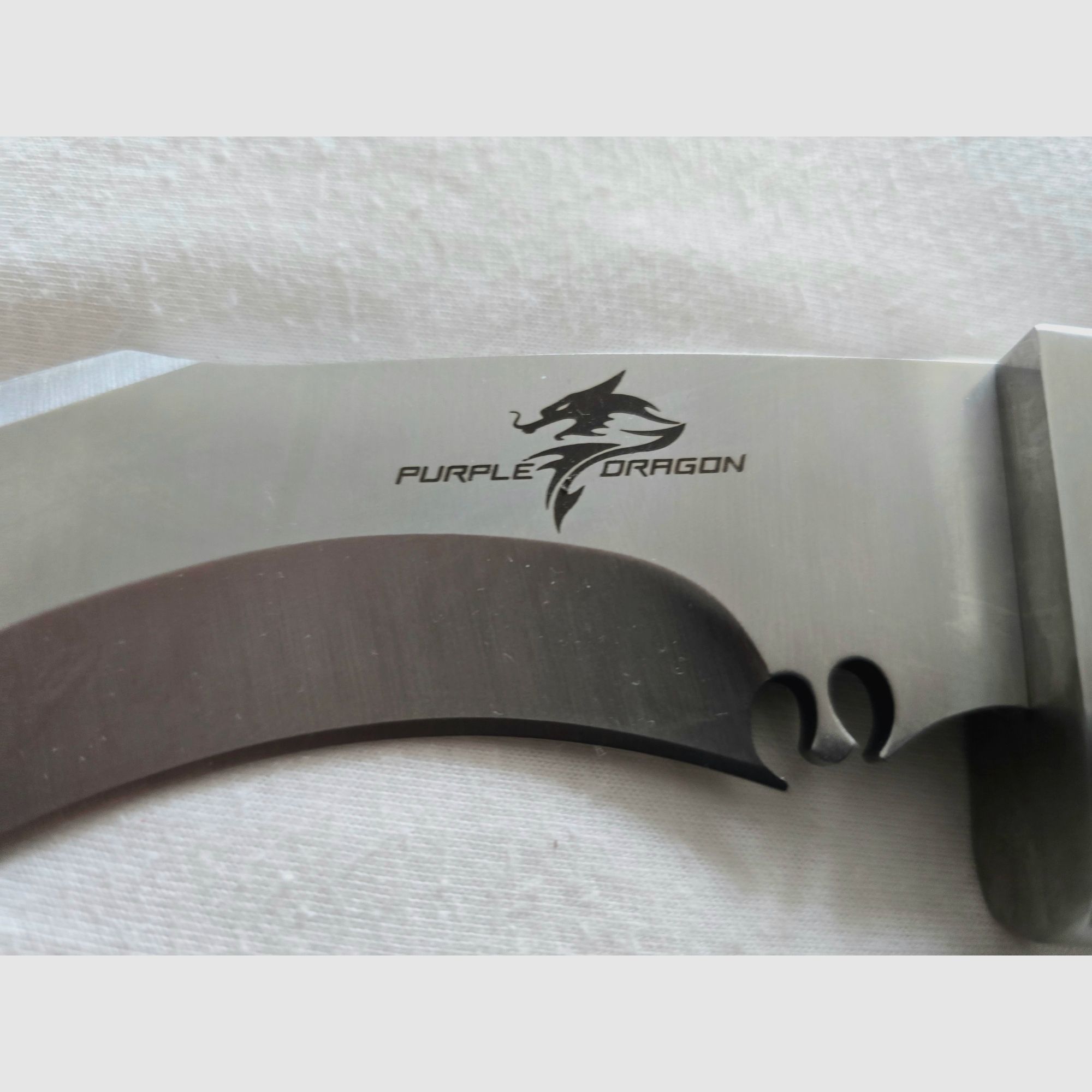 Couteau Kukri Purple Dragon – Couteau robuste pour l'extérieur avec étui en cuir embossé