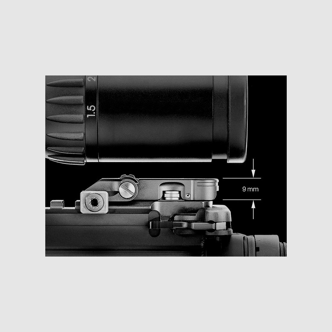 Visor plegable ERATAC Backup-Sight visor de anillo fantasma + visor plegable (estilo HK) con un ancho de 1,35 mm