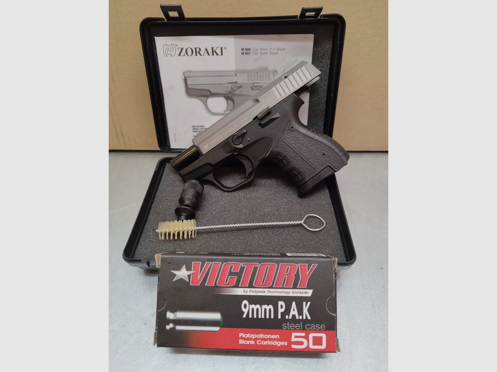 Zoraki 906 Schreckschuss Pistole 9mm Titan-Optik Set Angebot !!Neuware!!