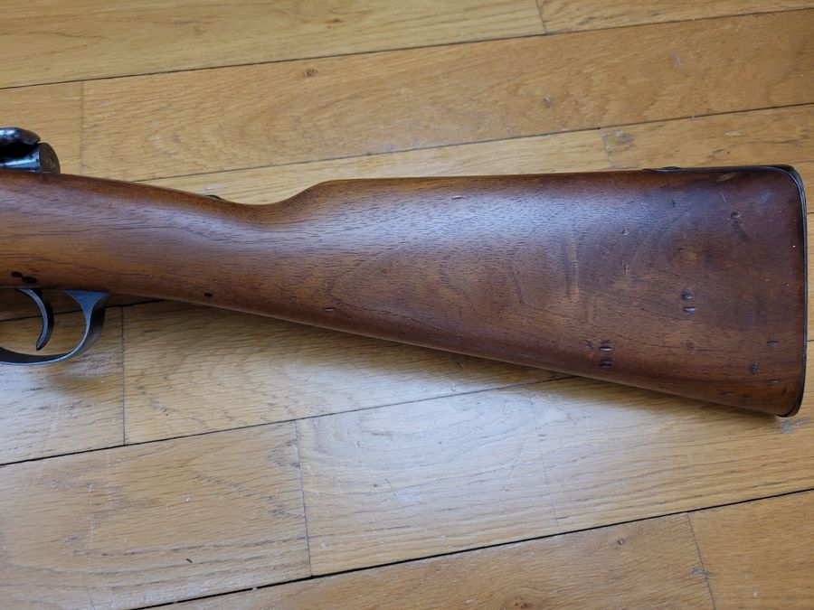 Splendide fusil d&rsquo;infanterie Mauser 1871/84 – Intégralement mono-matricule – Arsenal prussien de Spandau – Prestigieuse attribution au 1er Grenadier de la Garde Kaiser Alexandre – canon neuf – pièce en état TBE ++, image 19 sur 34