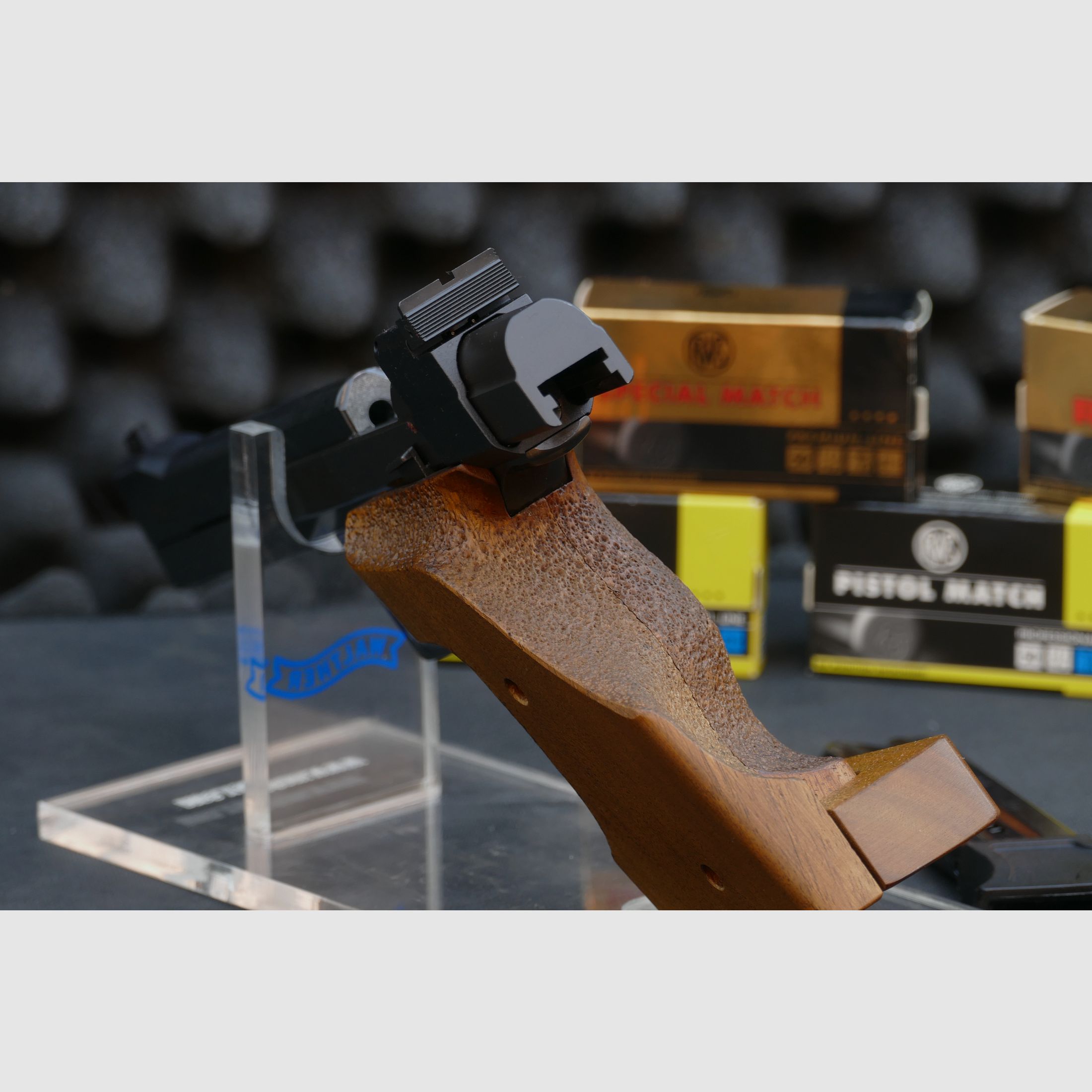 Haemmerli Pistole Mod. 215S, 215 S, Kal. .22long rifle, späte Ausführung (eckige Abzugsbügel)