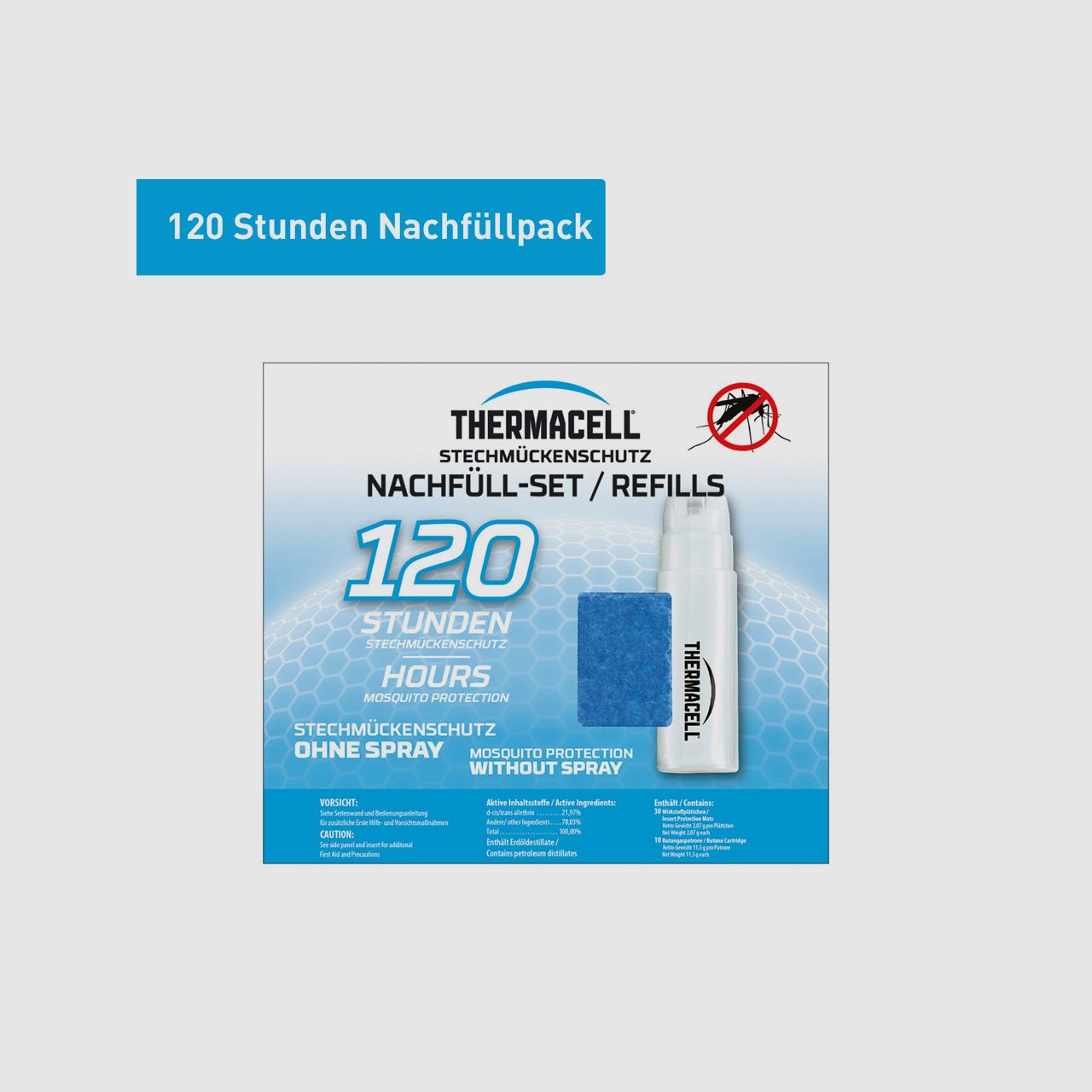 MĂĽckenabwehr 120 Stunden NachfĂĽllpack Thermacell R-10 wirksamer MĂĽckenschutz 20 qm Schutzzone