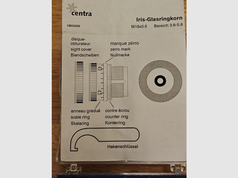 CENTRA IRIS-GLASRINGKORN "M18" 3,8 - 5,8 NEUWERTIG