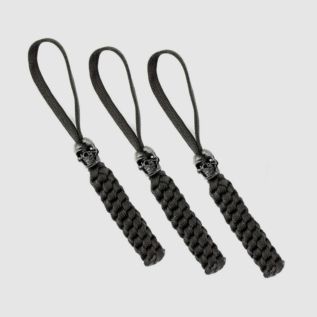 Lanyard mit Totenkopf 3er Set Schwarz