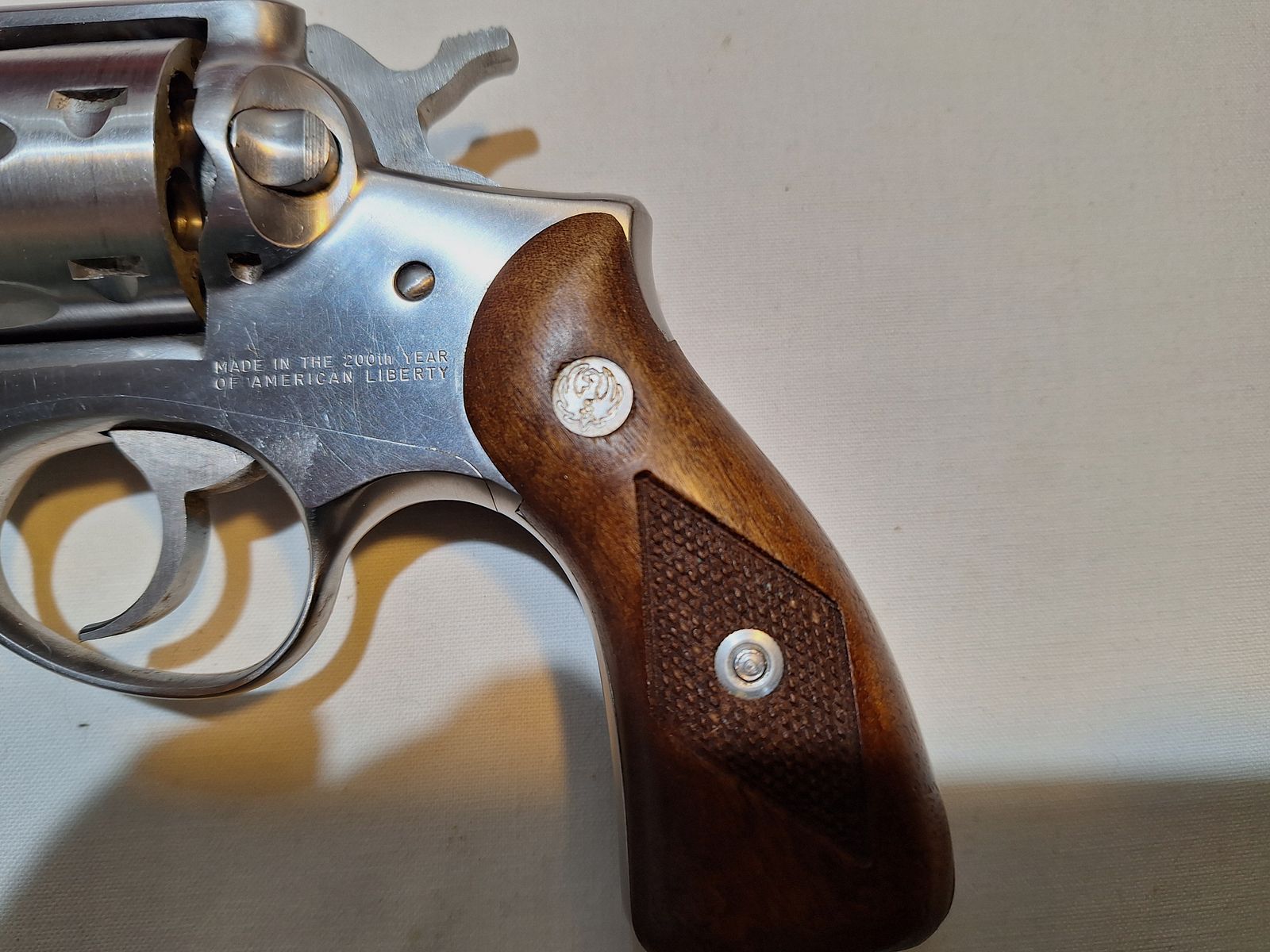 Ruger, stainless steel revolver