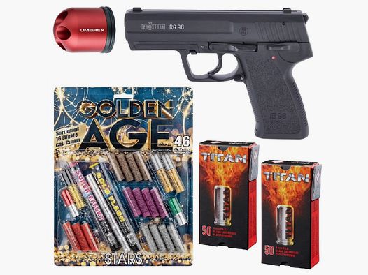 Oud en Nieuw Vuurwerk Combinatiepakket Röhm RG 96 Schreckschuss