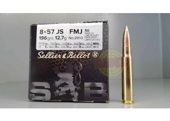 S&B 8X57 JS FMJ ammunition 12.7 g