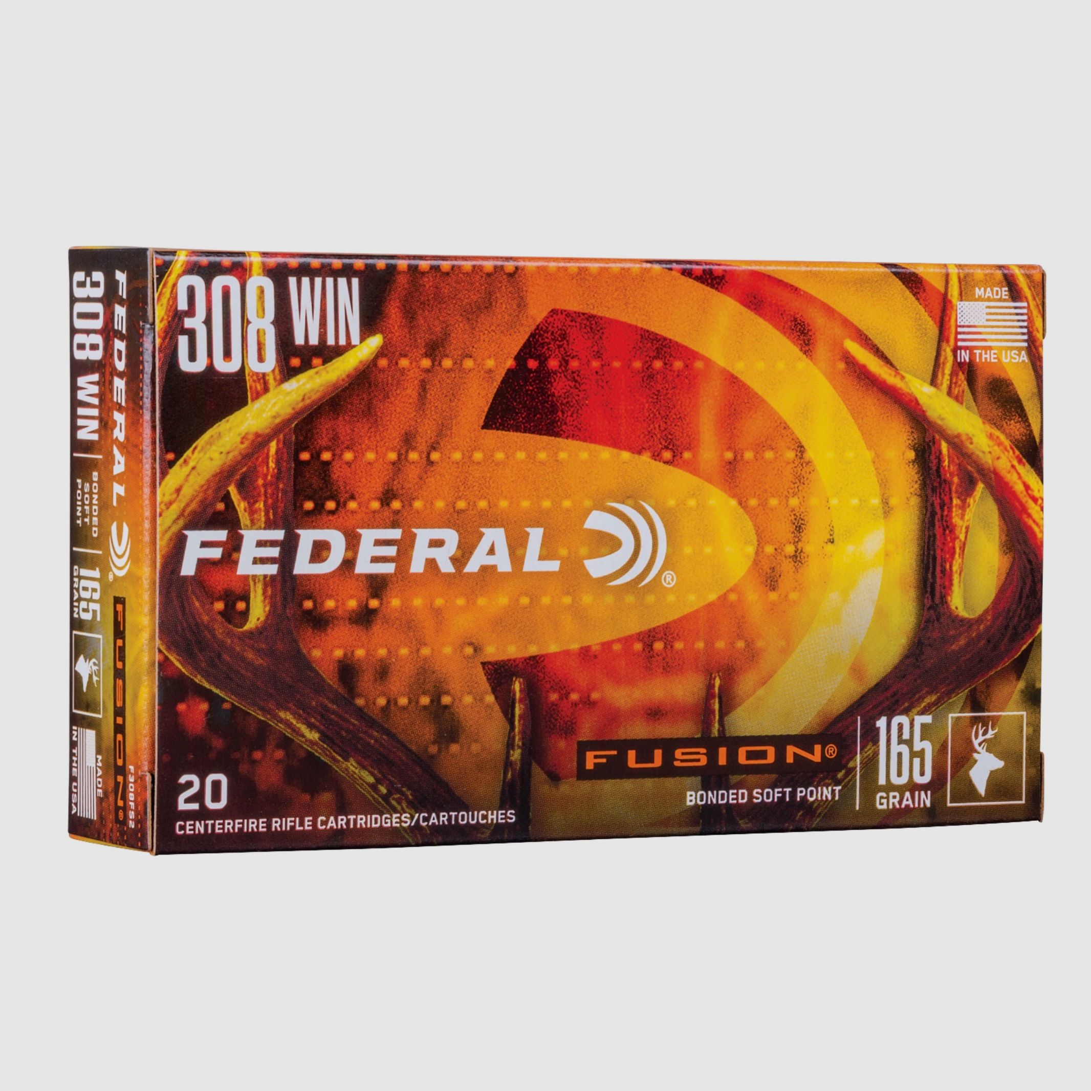 Federal Ammunition 2000237 .308 Win. Fusion 10.7g 165grs. 20 pieces