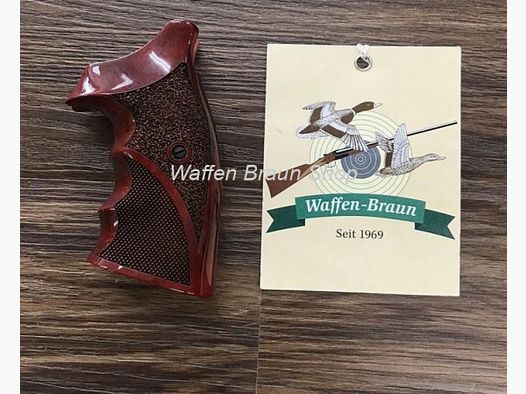 S&W Combat grip panels K/L Round Butt rood gekleurd gelakt