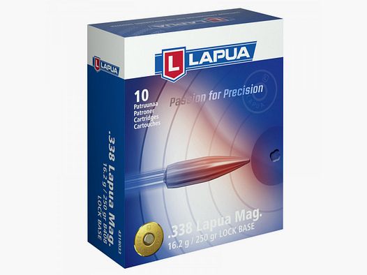 LAPUA LOCK BASE - 338 LAPUA MAG. 250 GRS. - 10 PATRONEN
