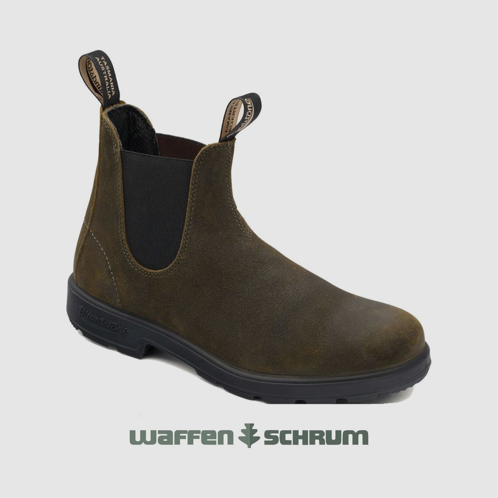 Blundstone bottine 1615 Olive Foncé, Suède Rubbée