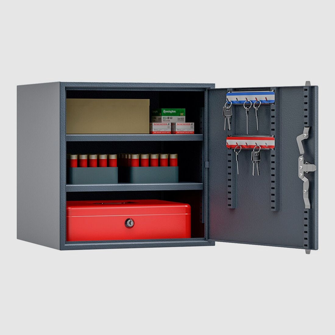ISS Saarbrücken-Burbach ammunition cabinet – 37x37x35 cm (Color graphite gray, door right-hinged), imagen 3 de 3