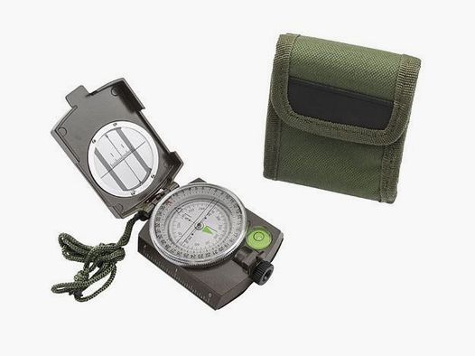 ARMEEKOMPASS METALL MIT TASCHE - OLIV