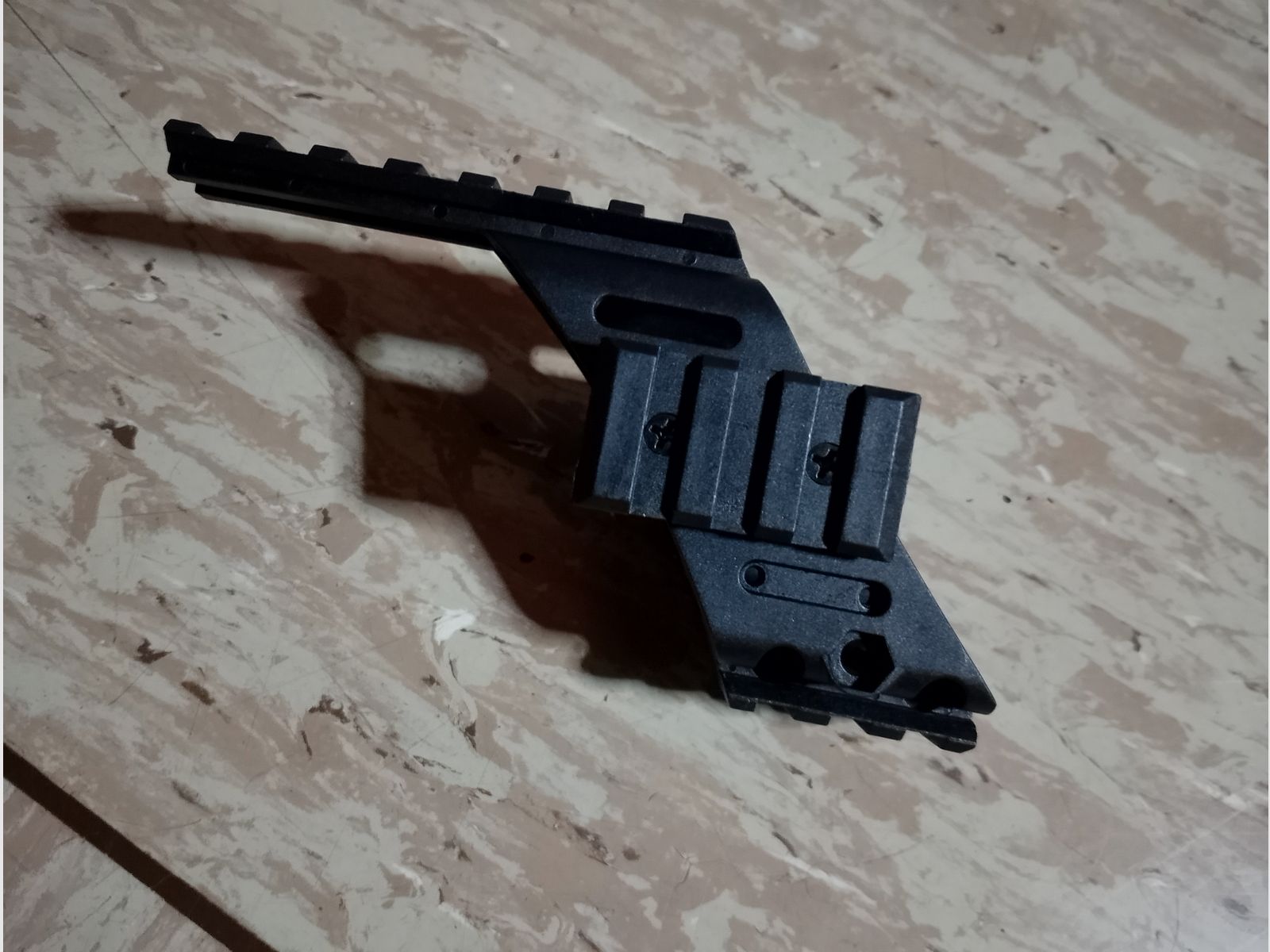 Supporto per pistola Pistol Scoup Montaggio Picatinny 20mm Weaver 7/8" Montaggio universale in polimero nero nuovo