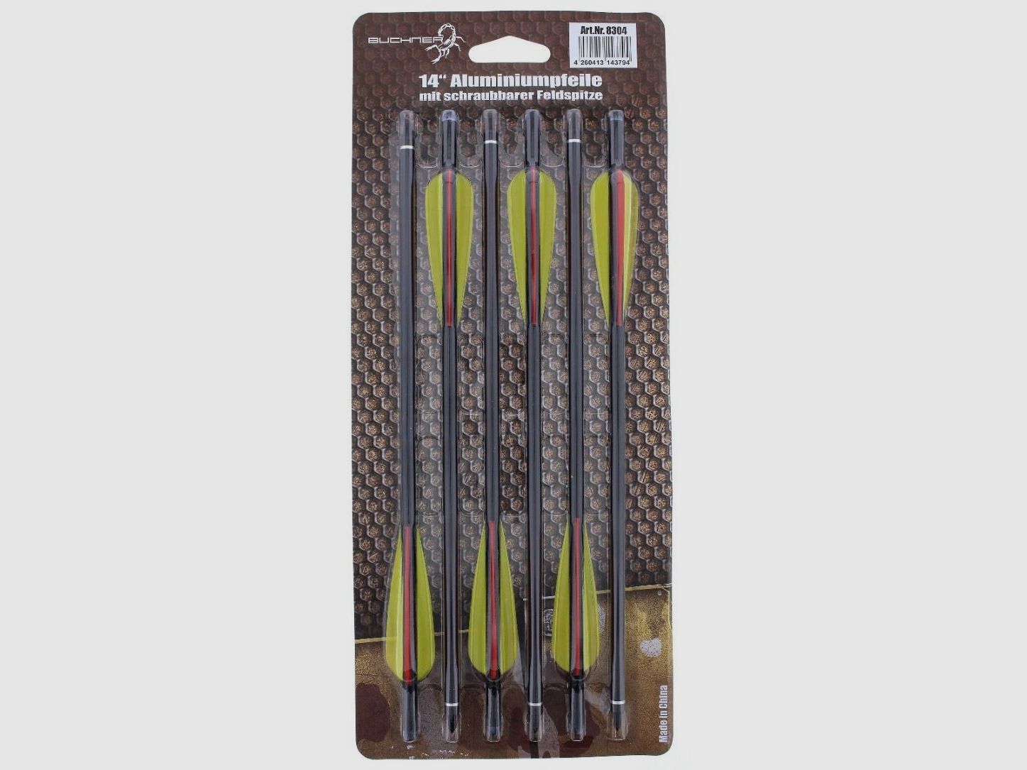 Aluminiumpfeile 14 Zoll schwarz 6er Pack für Armbrust