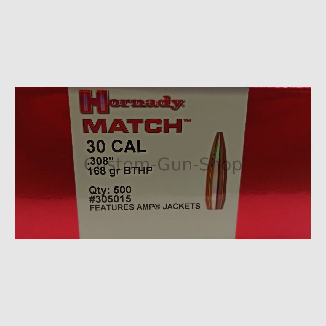 Hornady BTHP 168Gr Match projectielen