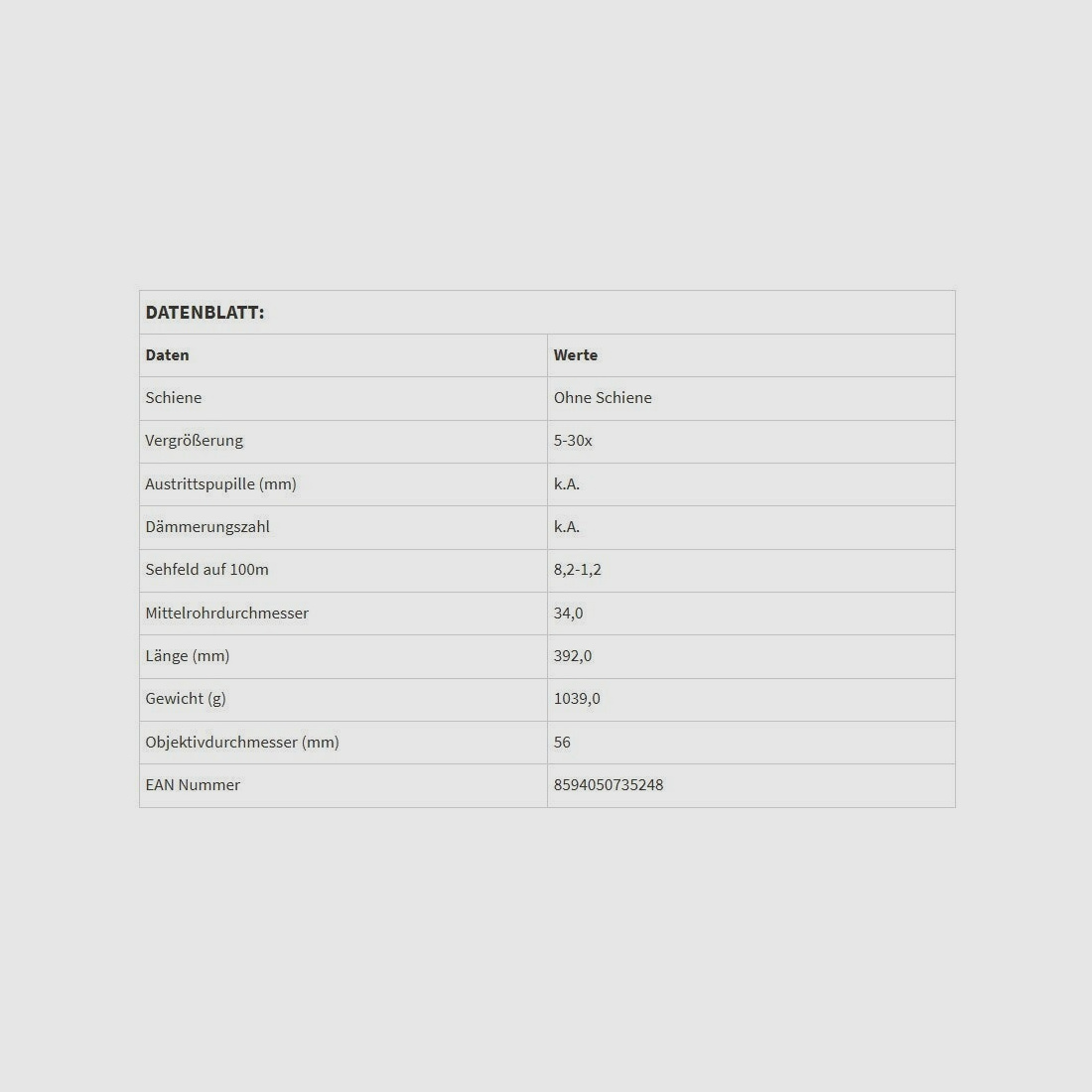 Zielfernrohr Optika6 5–30x56 FFP