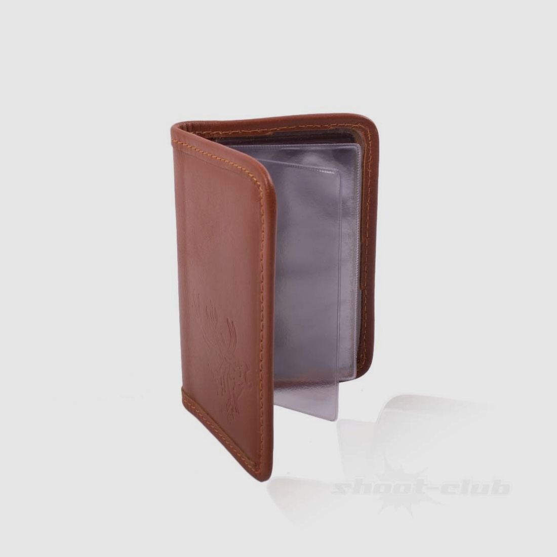 Various hunting license bags deer leather, brown