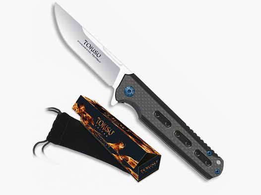 edles TOKISU Taschenmesser ELEGANCE Clip G10 Carbon-Look kräftiges Messer