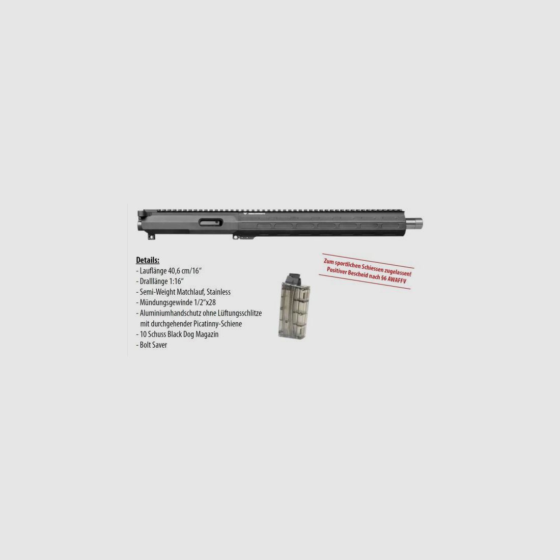 Nordic Components Wechselsystem f. Büchsen f. AR15 u.ä. -16' .22lr   (BKA-Bescheid)