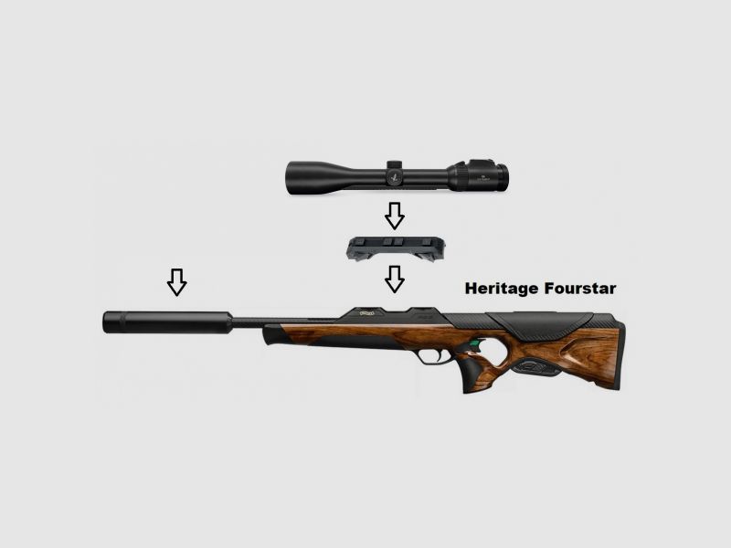 Walther RS3 Heritage Fourstar + Swarovski Z6i 2,5-15x50 P SR + Schalldämpfer + ... / Komplettpaket