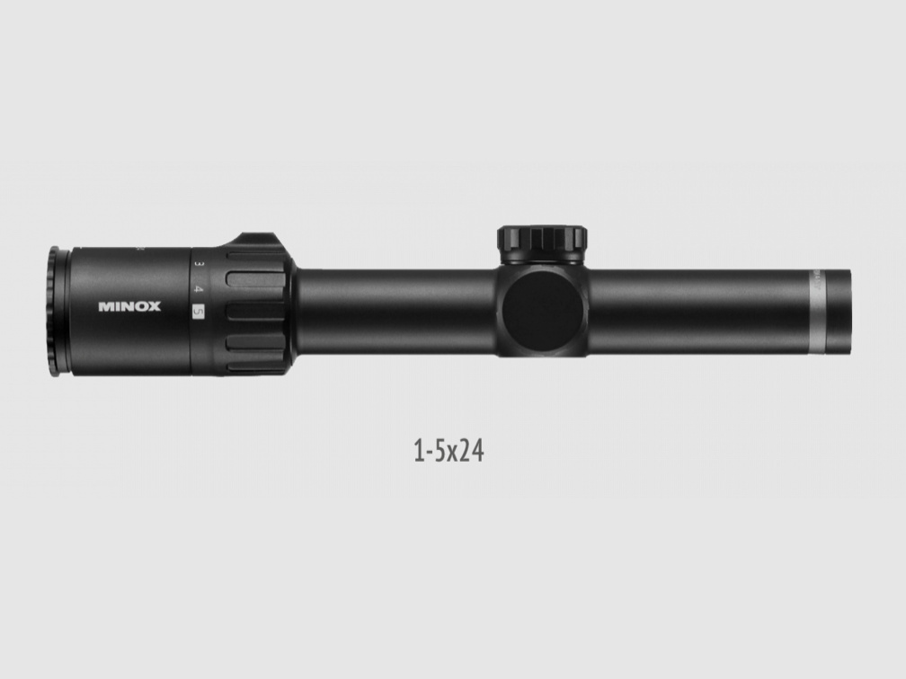 Minox 80107666 Allrounder riflescope 1-5x24 illuminated reticle 4 in 2 image plane with rail