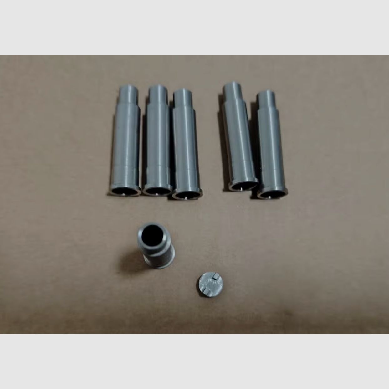 6x LEP cartucho de amortiguación de acero inoxidable para cartuchos de 6,8 mm desechados, adecuado para ME Bull Barrel