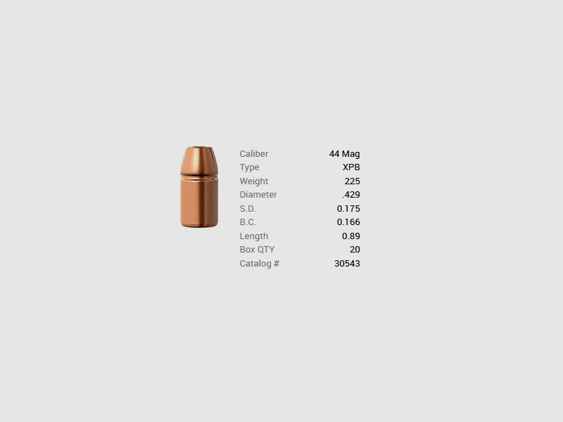 Barnes Geschoss .44 Mag./.429 225GR XPB Pistol FB 20 Stück