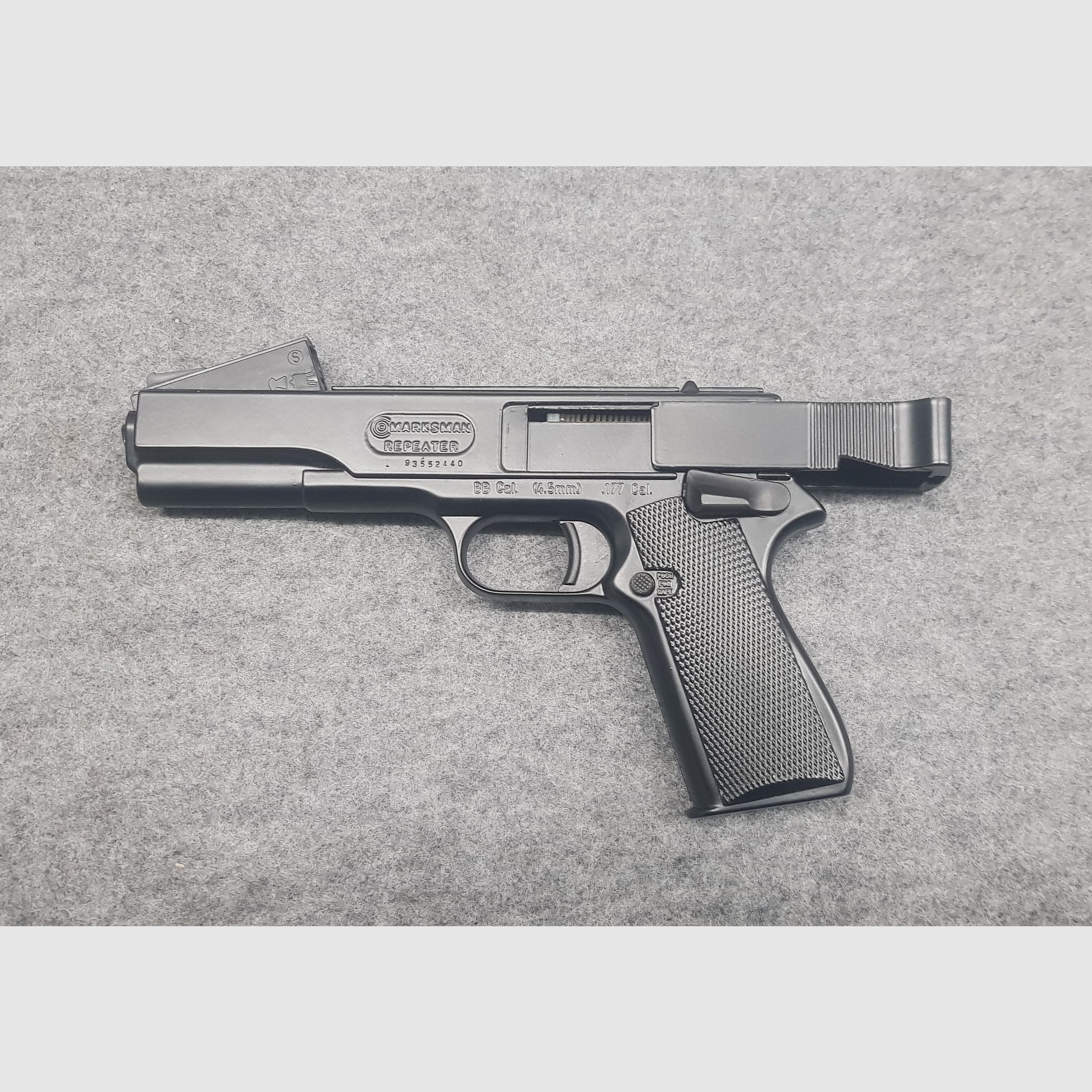 Sammler Zustand seltene Marksman Repeater Mod. 1010 Pistole Cal. 4,5mm BB Diabolo Luftpistole