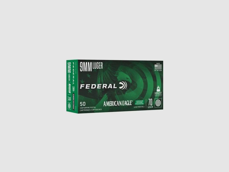 Federal American Eagle Indoor Range Training 9mm Luger 70GR IRT 50 Patronen
