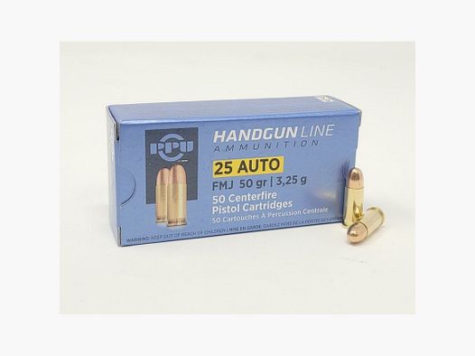 PRVI CARTUCHOS 6,35 FMJ 50 GR